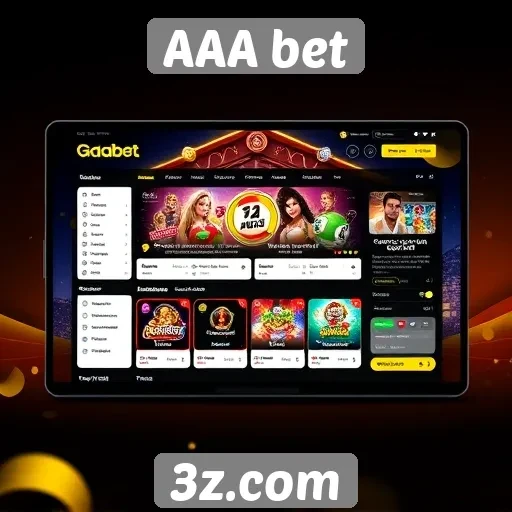 Navegação e design da interface do AAA bet